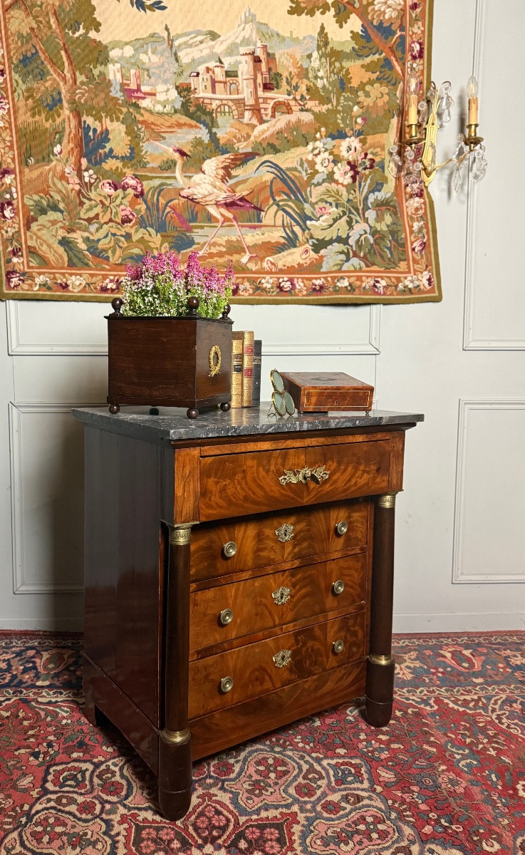 Commode d'époque Empire en acajou. -photo-3