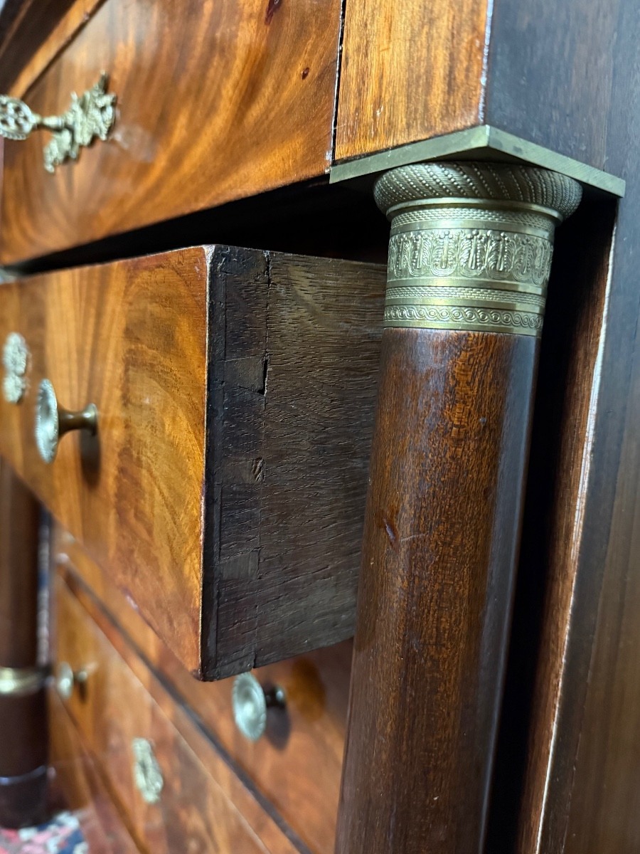 Commode d'époque Empire en acajou. -photo-4