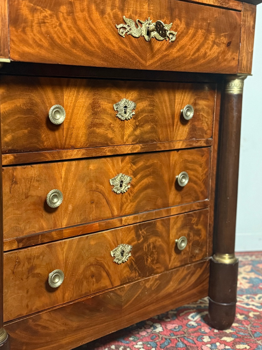 Commode d'époque Empire en acajou. -photo-1