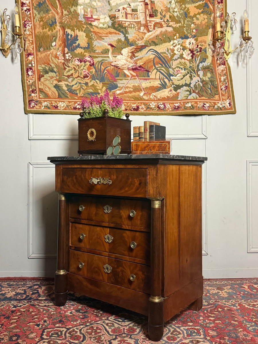 Commode d'époque Empire en acajou. -photo-3