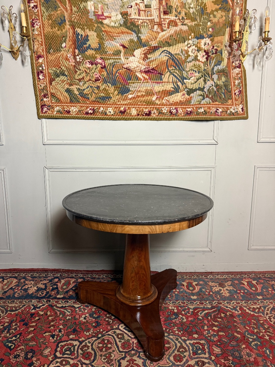 Guéridon d'époque Empire en acajou. -photo-2
