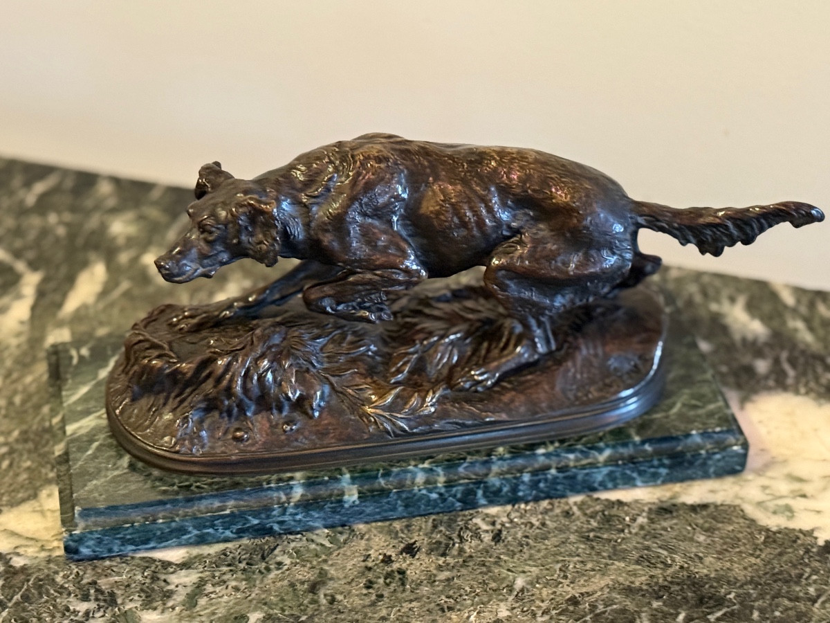 Sculpture. Chien épagneul " Sultan ".Pierre -Jules Mêne ( 1810-1879 ) . -photo-2