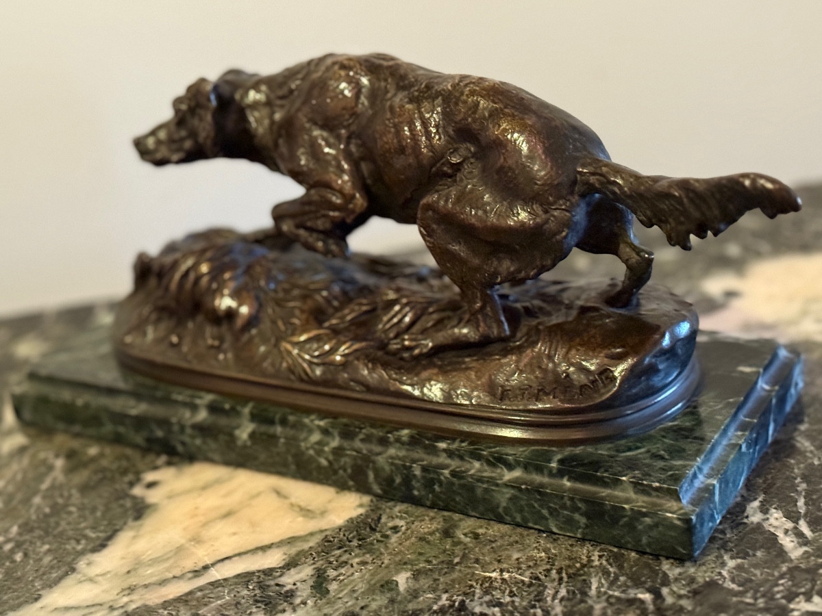 Sculpture. Chien épagneul " Sultan ".Pierre -Jules Mêne ( 1810-1879 ) . -photo-4