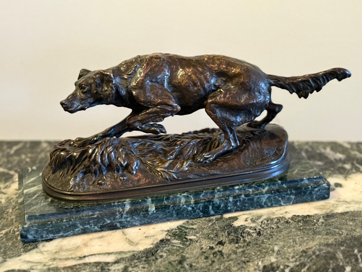 Sculpture. Chien épagneul " Sultan ".Pierre -Jules Mêne ( 1810-1879 ) . -photo-3