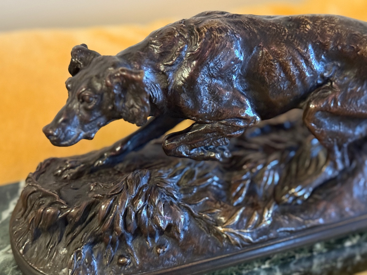 Sculpture. Chien épagneul " Sultan ".Pierre -Jules Mêne ( 1810-1879 ) . -photo-4