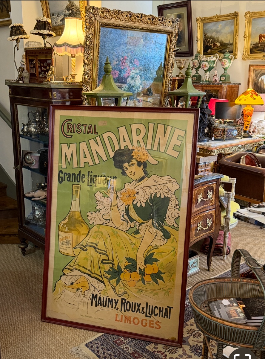 Large Christal Mandarine Advertising Poster Maury, Roux Et Luchat. -photo-2