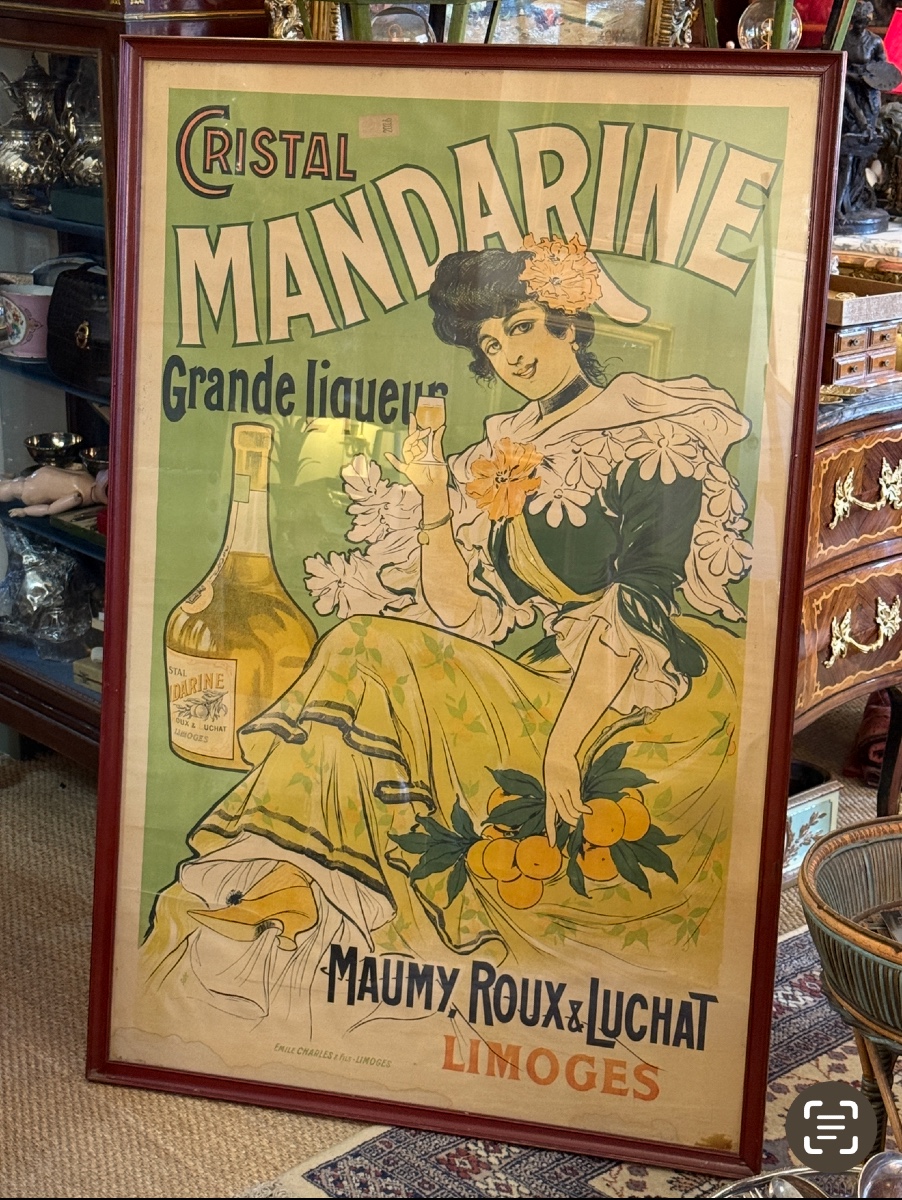 Large Christal Mandarine Advertising Poster Maury, Roux Et Luchat. 