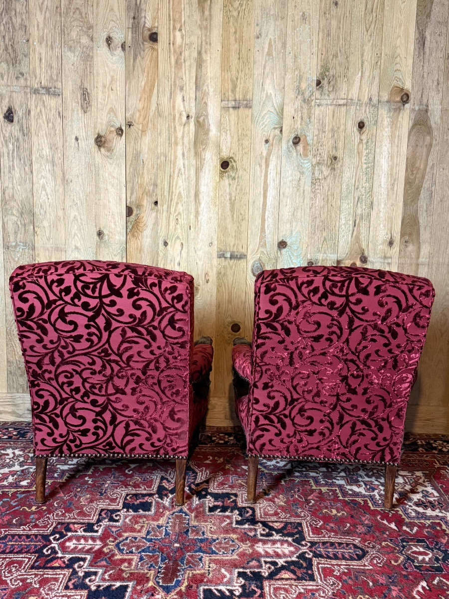 Paire de fauteuils de style Louis XIII. -photo-4