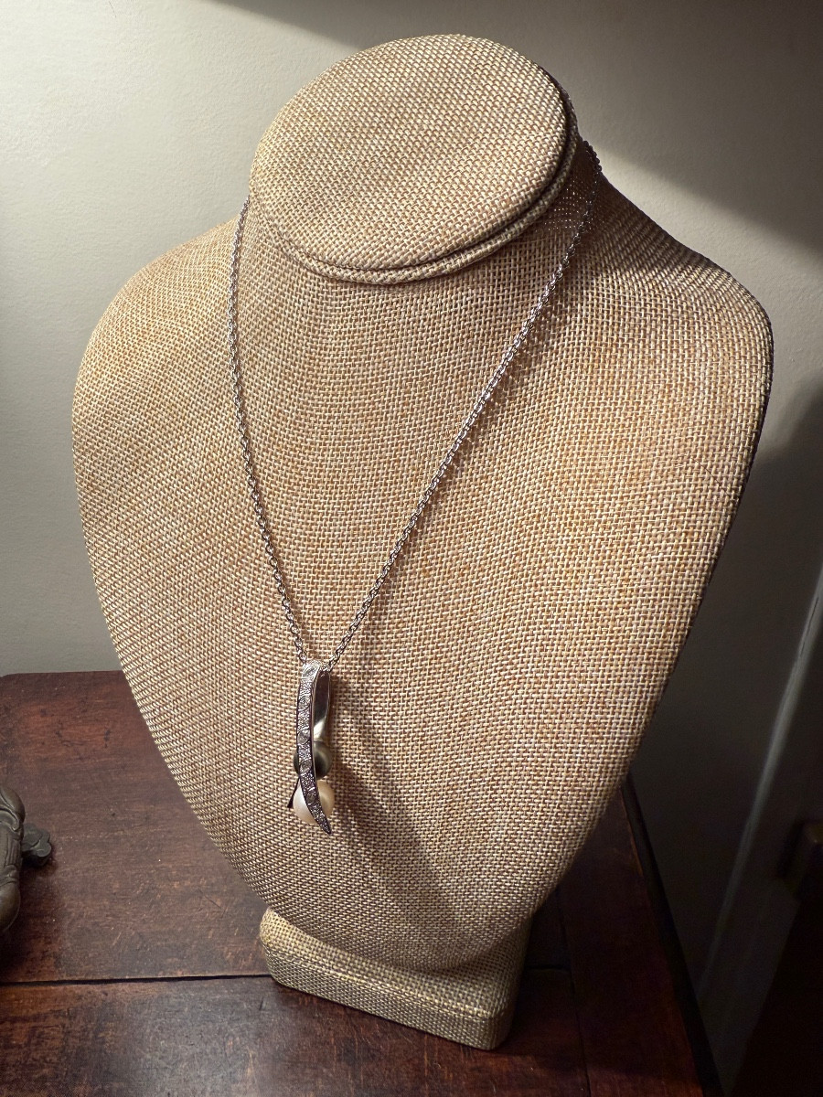 Necklace In White Gold, Tahitian Pearls And Diamonds. -photo-4