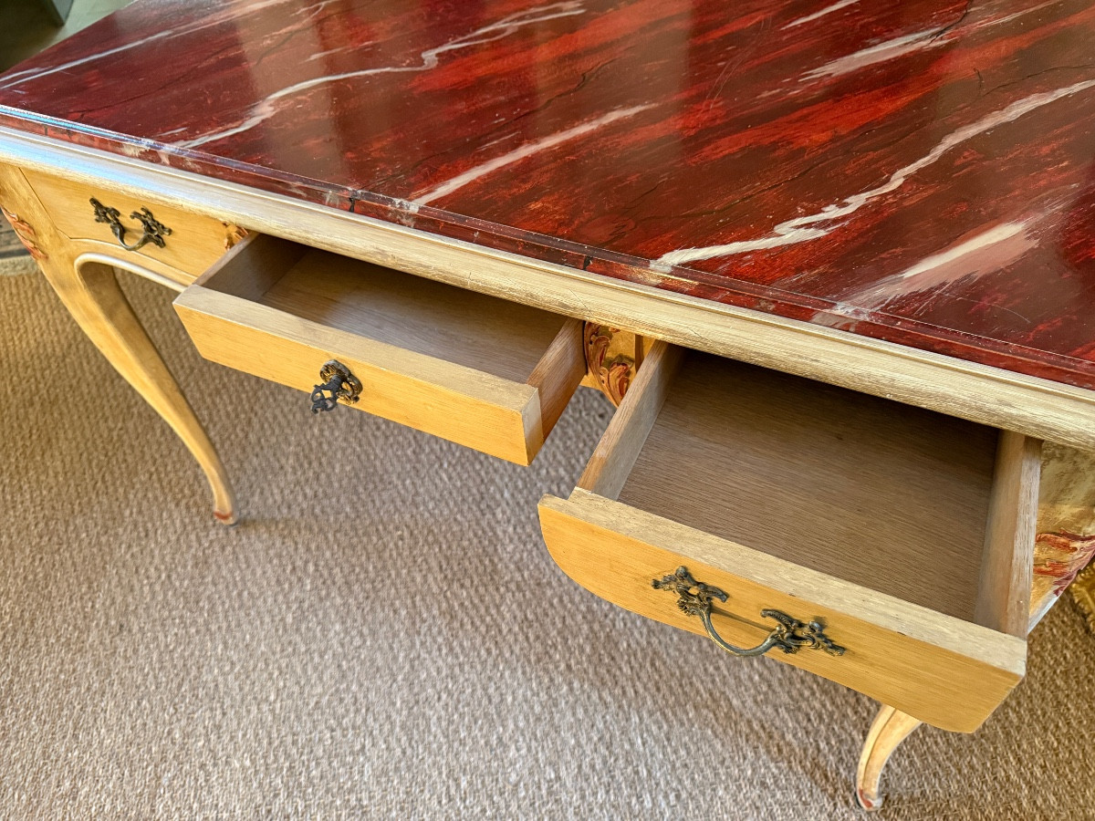 Bureau peint de style Louis XV. -photo-3