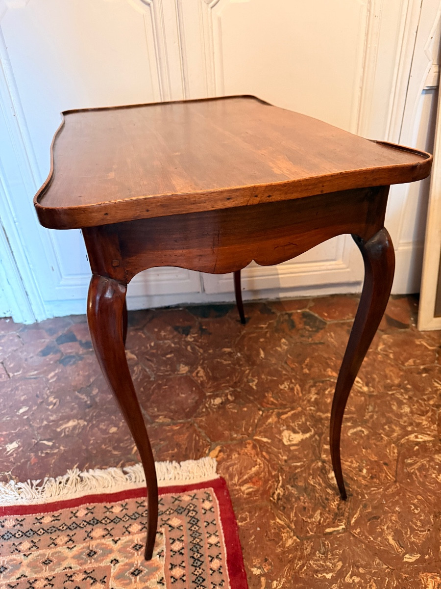Cabaret Table In Natural Wood, From The 19th Century. -photo-2
