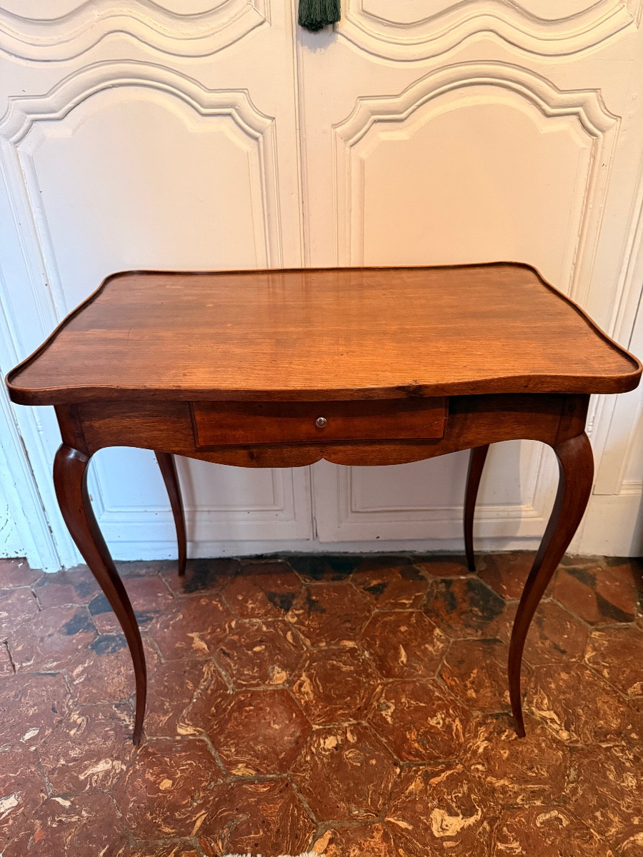 Cabaret Table In Natural Wood, From The 19th Century. -photo-3