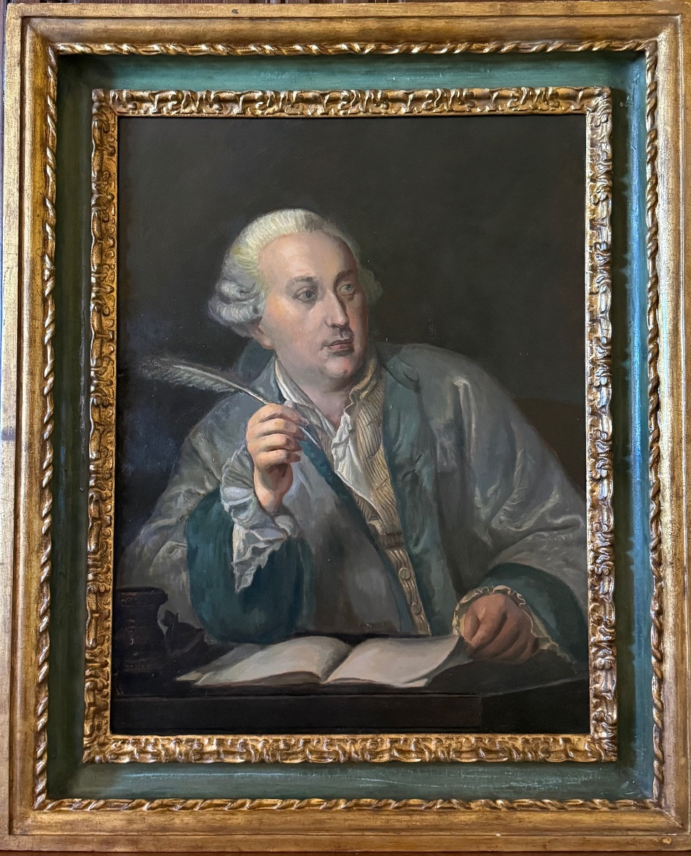 Oil Painting Depicting A Portrait Of A Scholar During The Reign Of Louis XVI. -photo-2