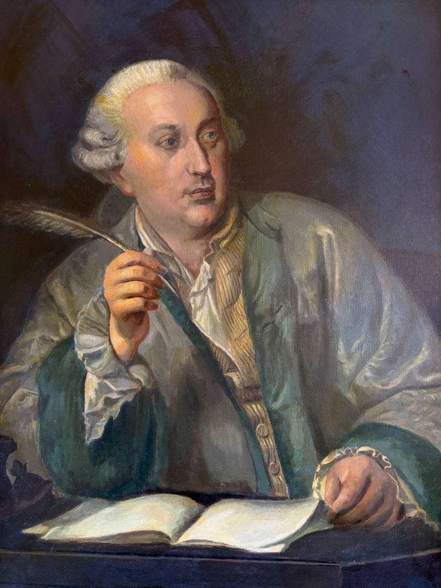 Oil Painting Depicting A Portrait Of A Scholar During The Reign Of Louis XVI. -photo-3