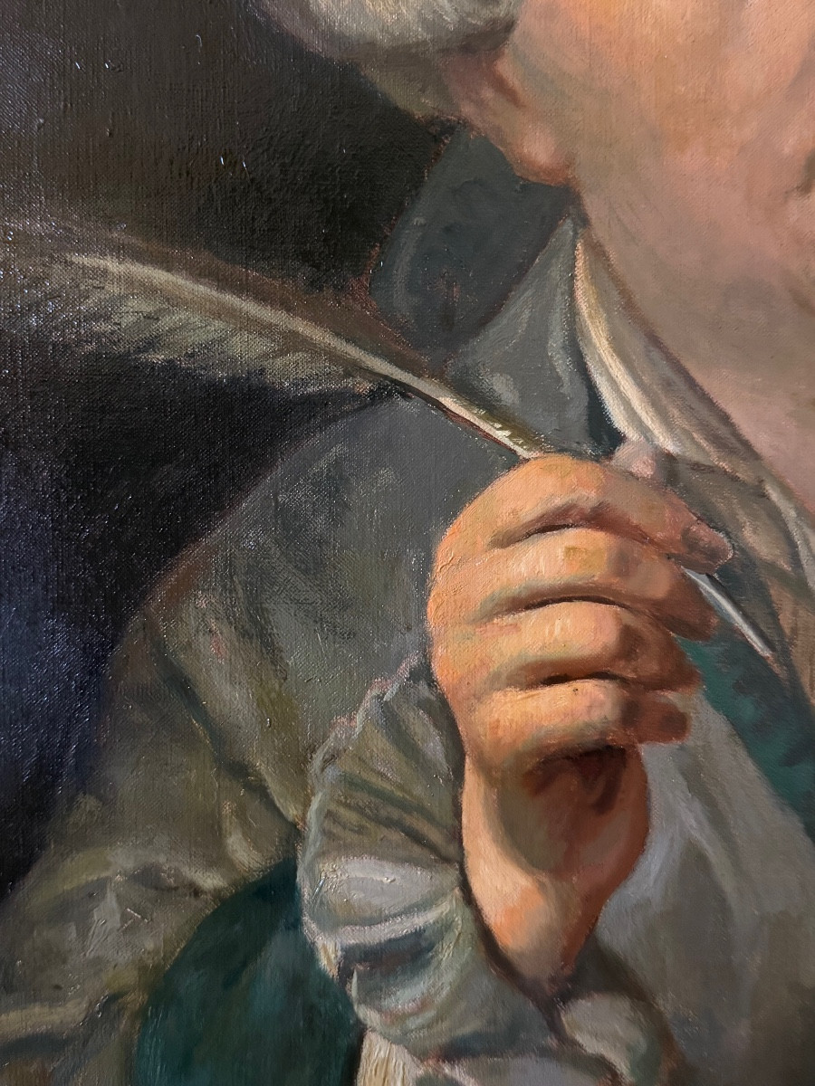 Oil Painting Depicting A Portrait Of A Scholar During The Reign Of Louis XVI. -photo-4