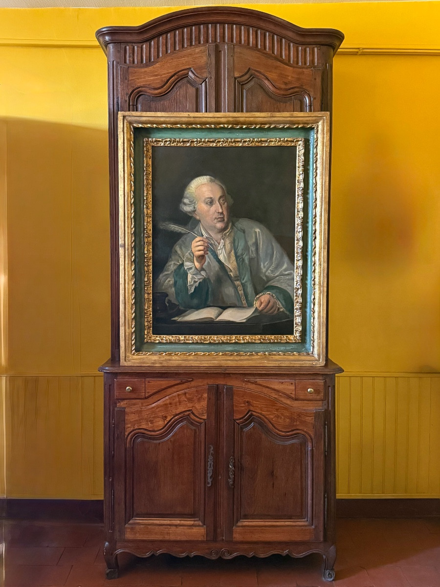 Oil Painting Depicting A Portrait Of A Scholar During The Reign Of Louis XVI. 