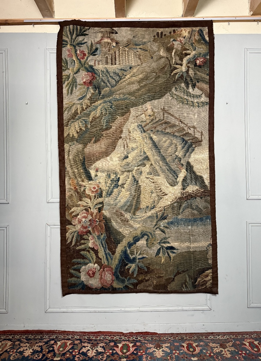 Tapisserie d'Aubusson d'époque XVIII ème. Carton de Jean -Baptiste Pillement. 