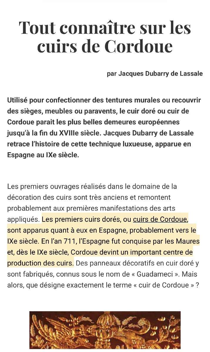 Ensemble de neuf  tableaux en cuir de Cordoue d'époque XVIII ème. -photo-3