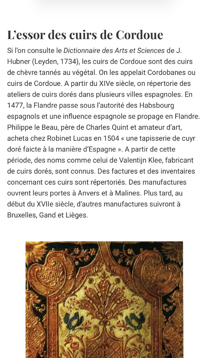 Ensemble de neuf  tableaux en cuir de Cordoue d'époque XVIII ème. -photo-4