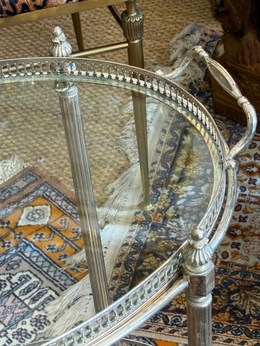 Oval Rolling Table In Neo-classical Style. Baguès Company. -photo-4