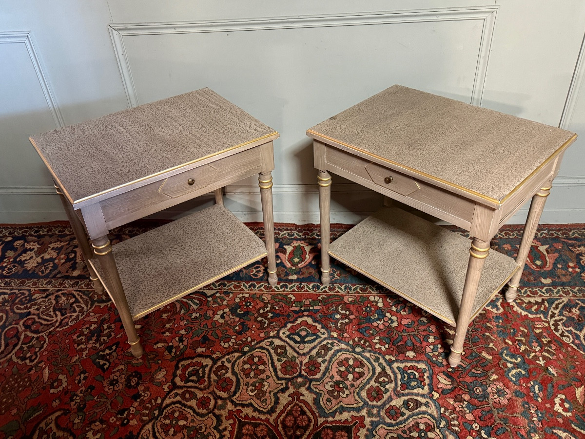 Pair Of Louis XVI Bedside.  -photo-3