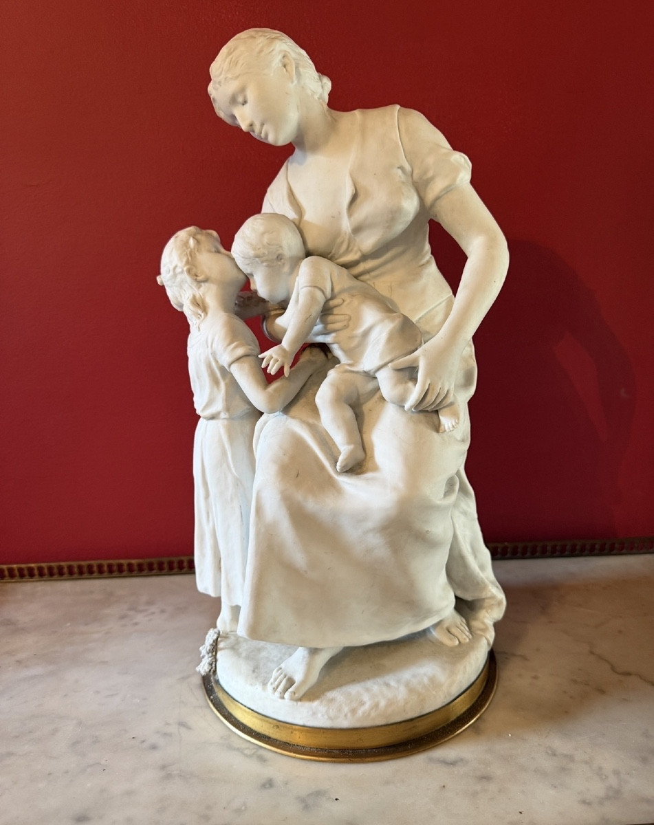 Biscuit " La maternité " attribué à Paul Dubois ( 1829- 1905 ). -photo-2