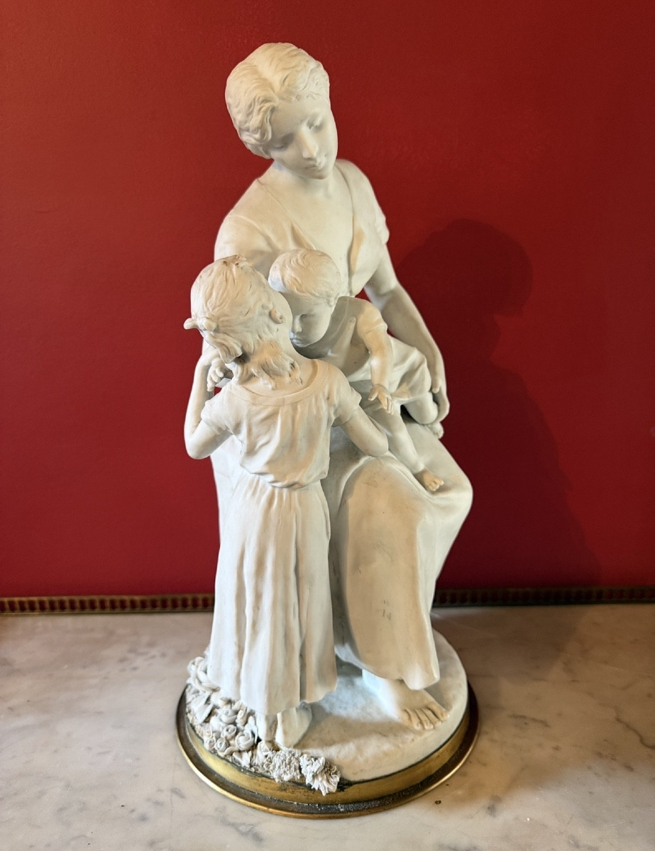 Biscuit " La maternité " attribué à Paul Dubois ( 1829- 1905 ). -photo-4