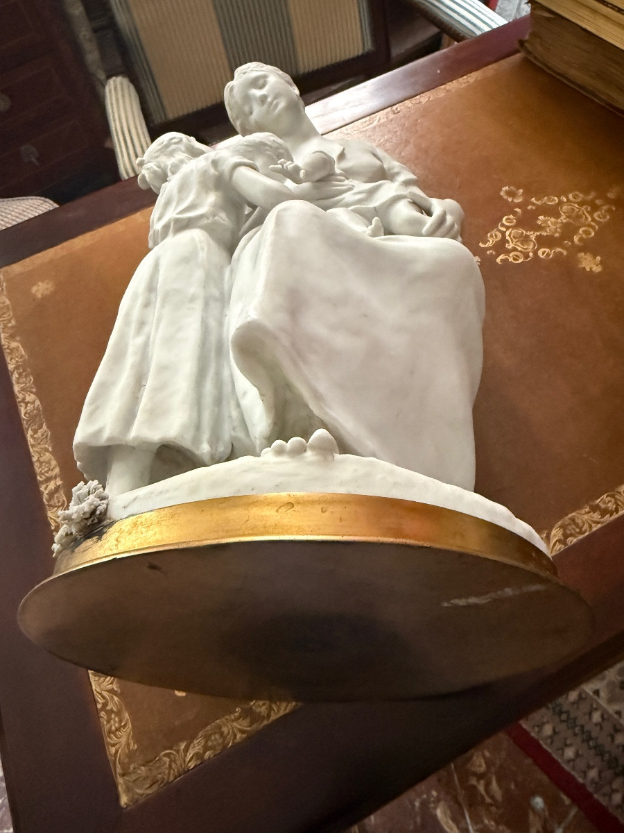 Biscuit " La maternité " attribué à Paul Dubois ( 1829- 1905 ). -photo-5