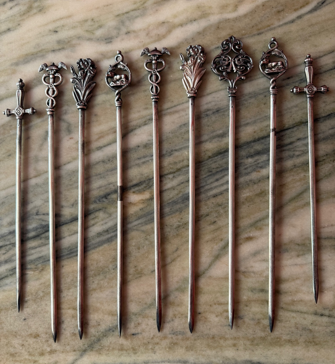 Set Of 9 Sideboard Ornaments.