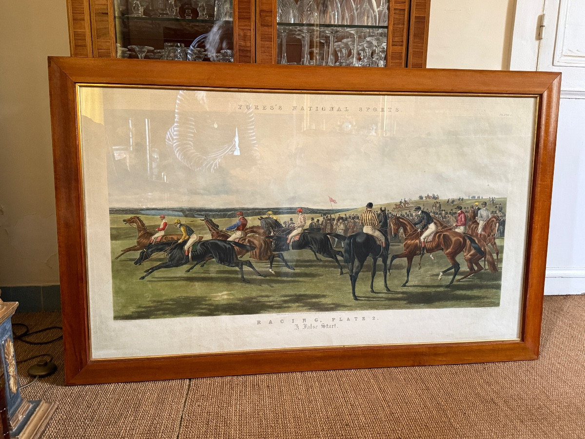 Large English Engraving Fores's National Sport By Herring.-photo-2