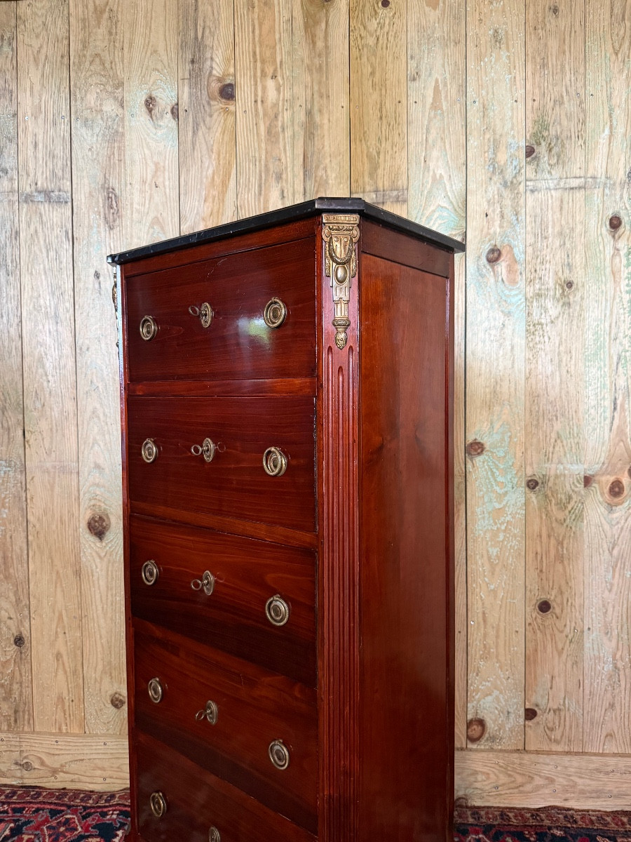 Louis XVI Style Chiffonier In Mahogany.-photo-3