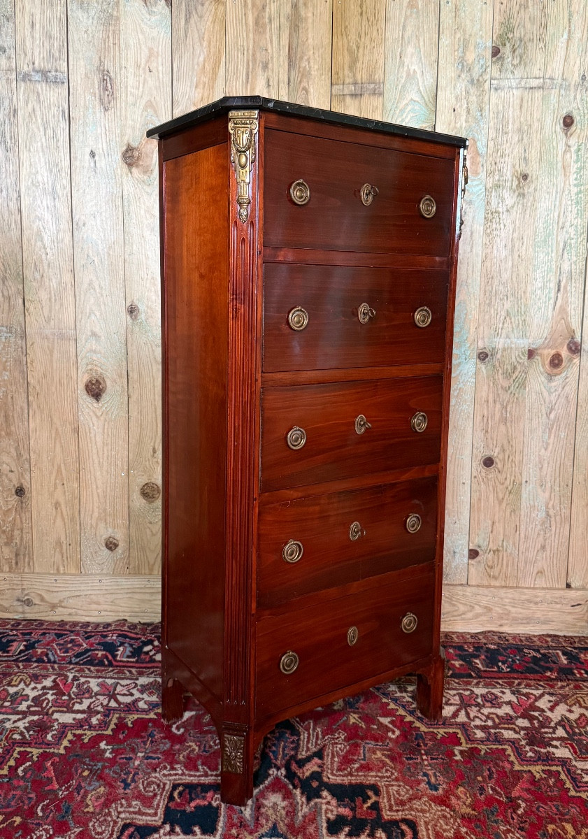 Louis XVI Style Chiffonier In Mahogany.