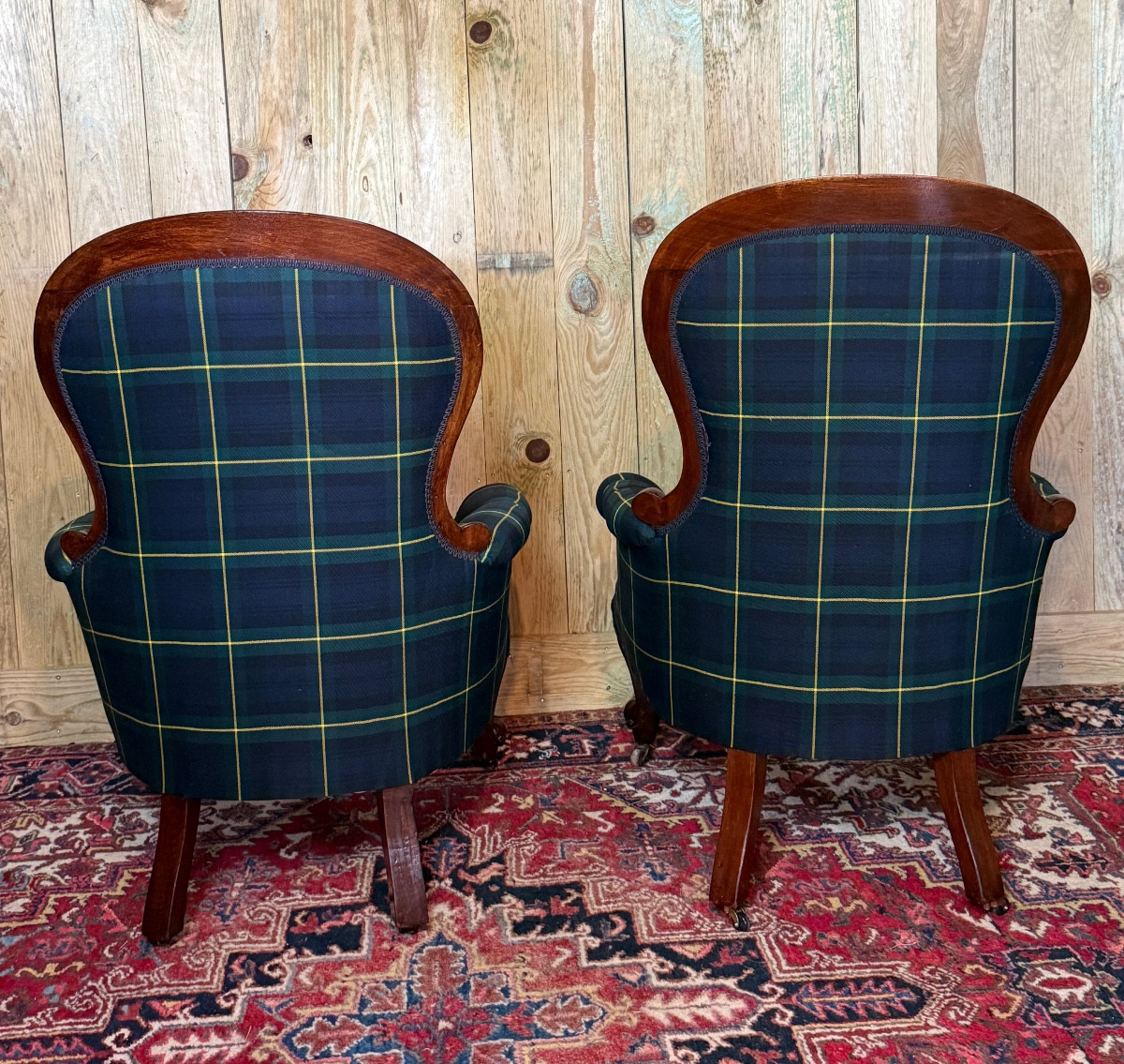 Pair Of Napoleon III Period Mahogany Armchairs.-photo-2