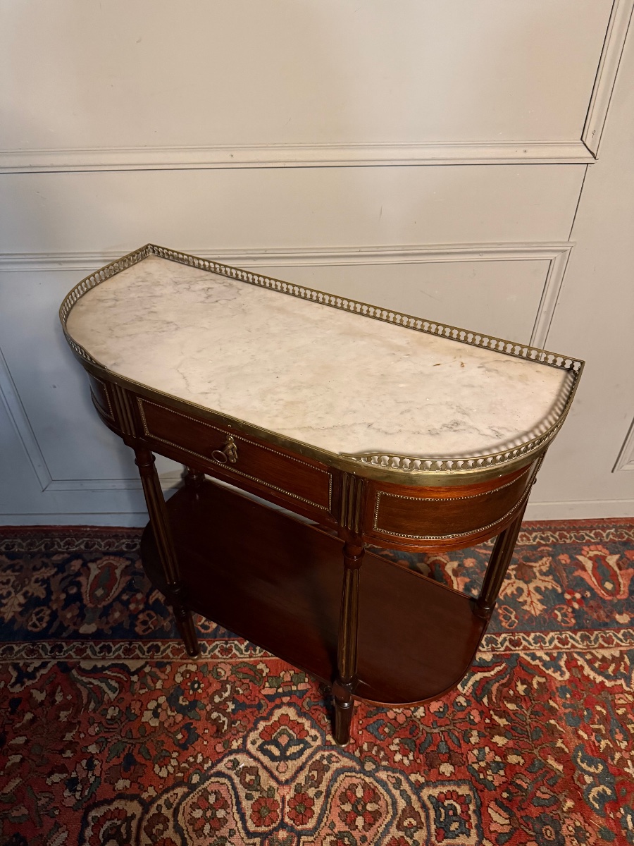 Louis XVI Period Mahogany Half-moon Console.-photo-1