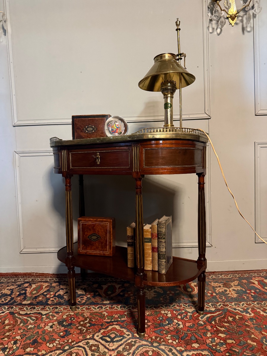 Louis XVI Period Mahogany Half-moon Console.-photo-2