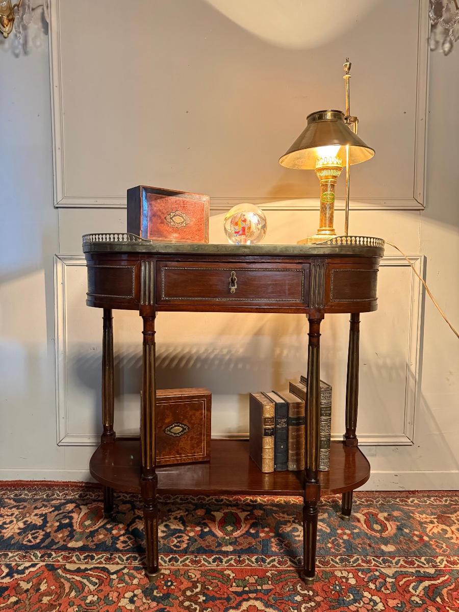 Louis XVI Period Mahogany Half-moon Console.