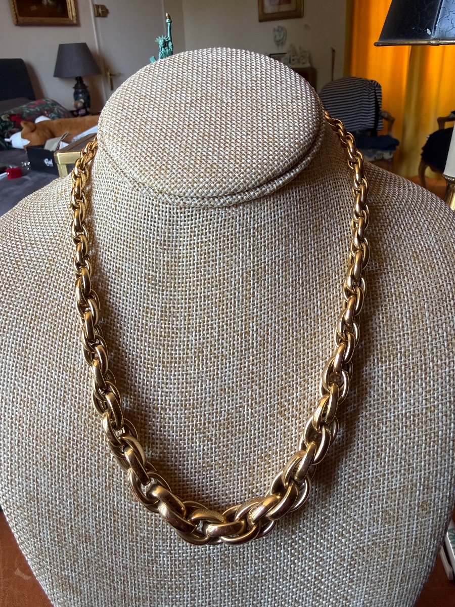Twisted-link Gold Necklace.  31.2 Grams. -photo-2