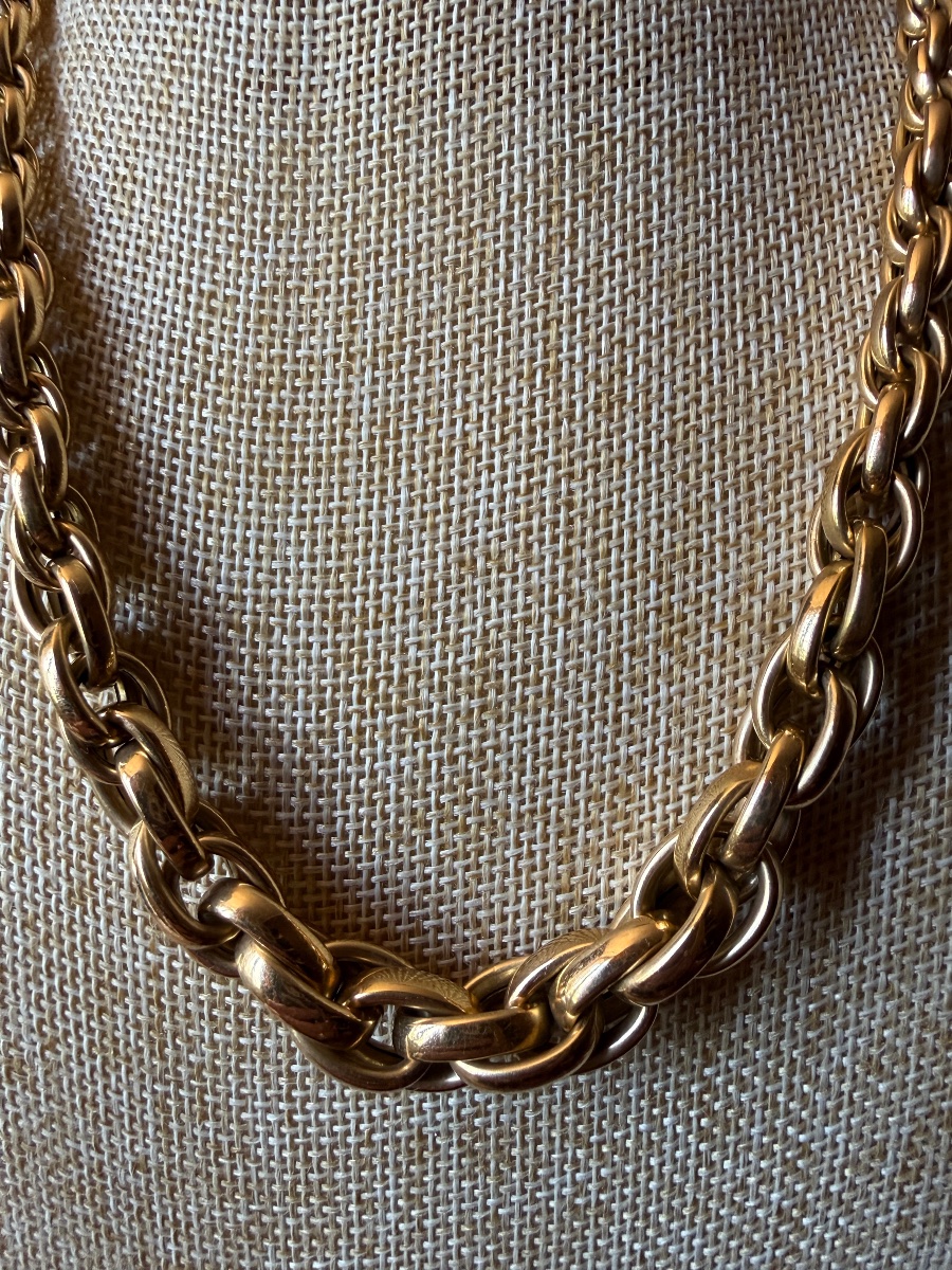 Twisted-link Gold Necklace.  31.2 Grams. -photo-3