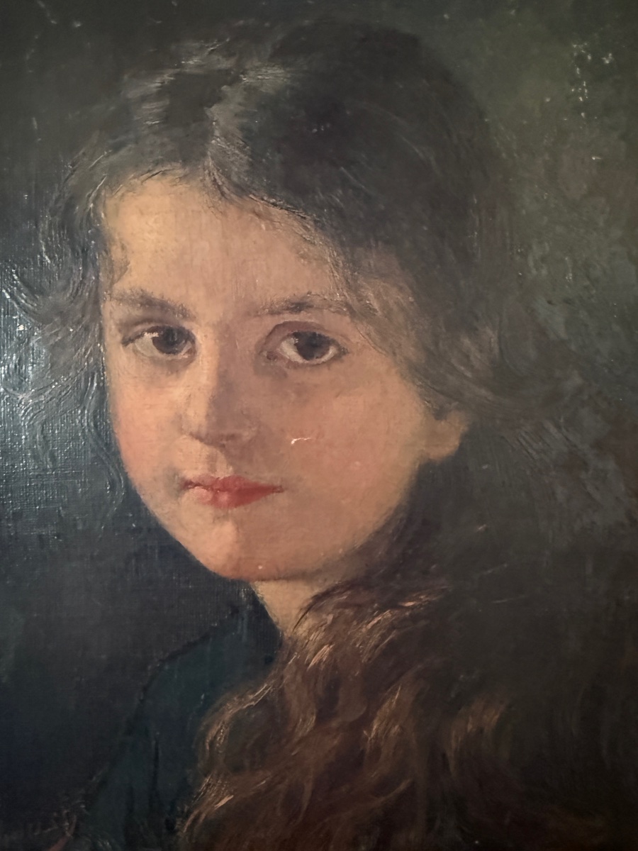 Ferdinand SCHAUSS ( 1832-1916 ) Portrait de jeune fille. -photo-2