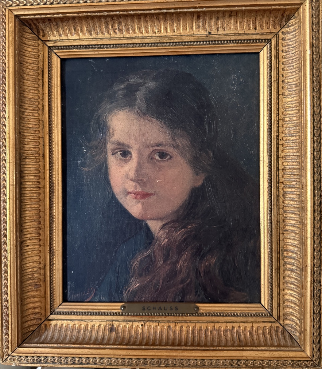 Ferdinand SCHAUSS ( 1832-1916 ) Portrait de jeune fille. -photo-3