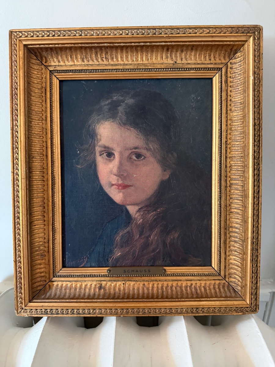 Ferdinand SCHAUSS ( 1832-1916 ) Portrait de jeune fille. -photo-4