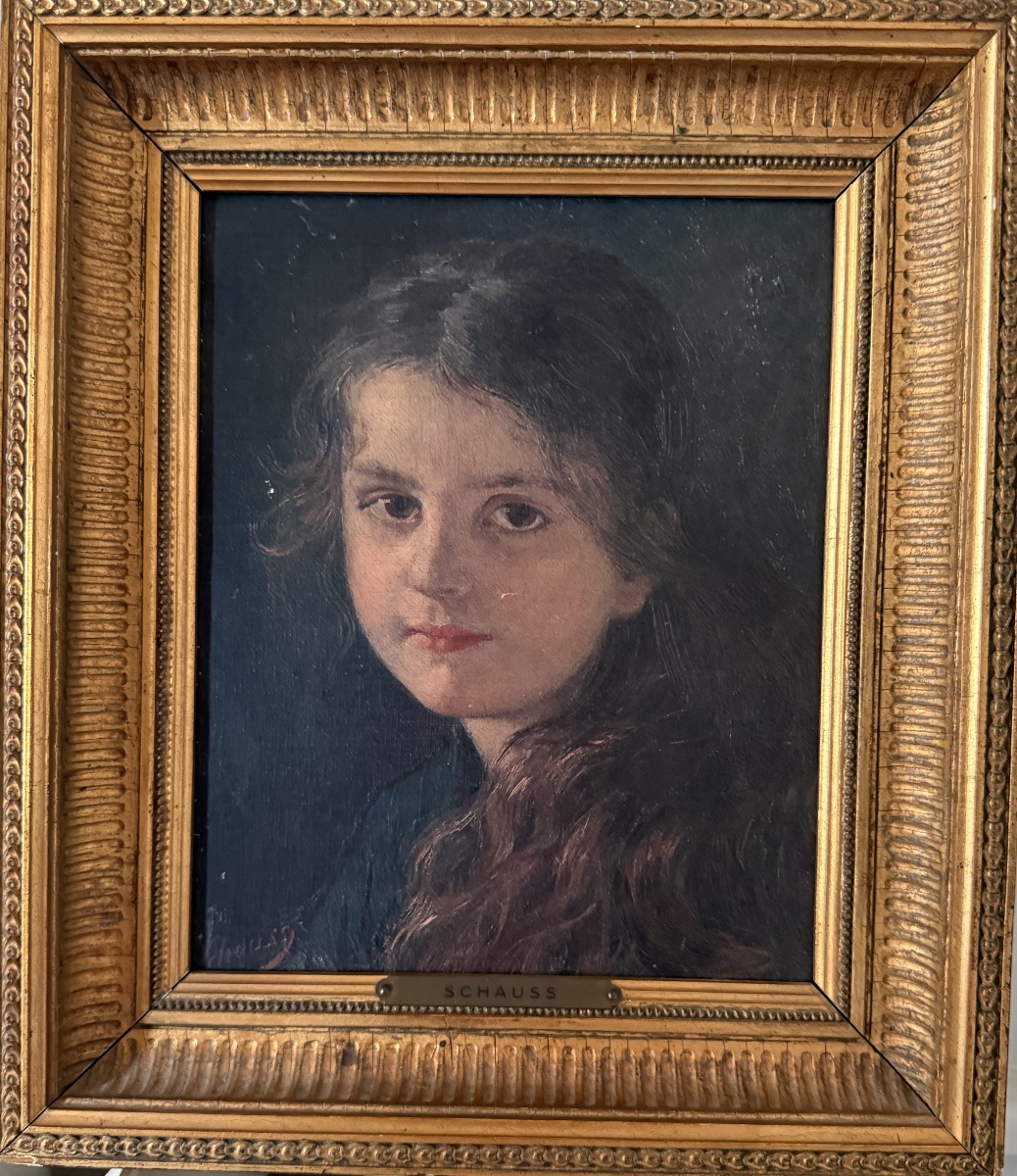 Ferdinand SCHAUSS ( 1832-1916 ) Portrait de jeune fille. 