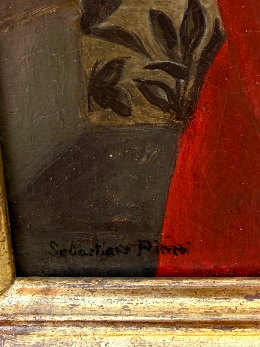 Portrait de jeune fille Italienne. Huile sur toile d'époque XIX ème. -photo-4