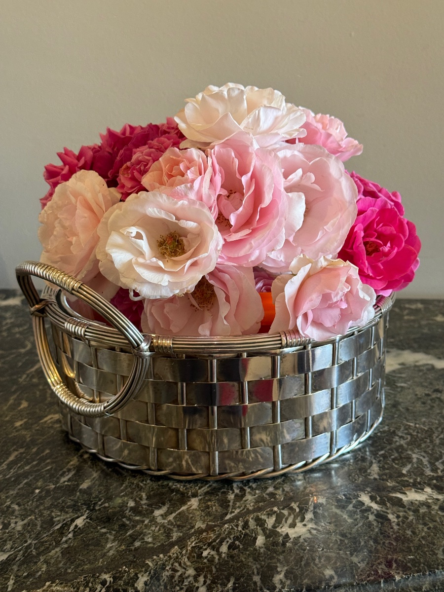 Planters / Centerpieces: Silver-plated Metal Wickerwork. 