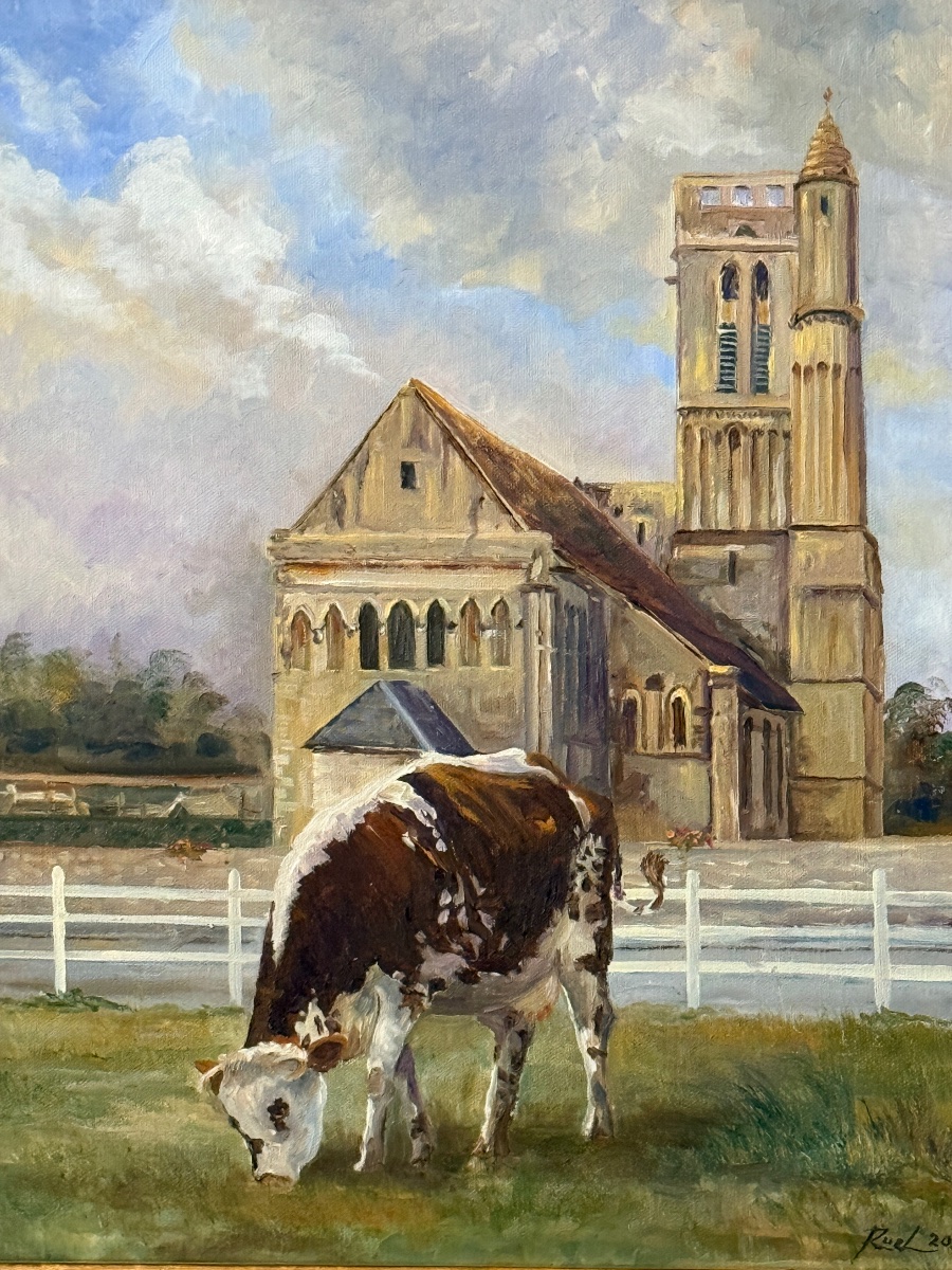 The Church In Hermanville-sur-mer, Normandy. Oil On Canvas. -photo-2