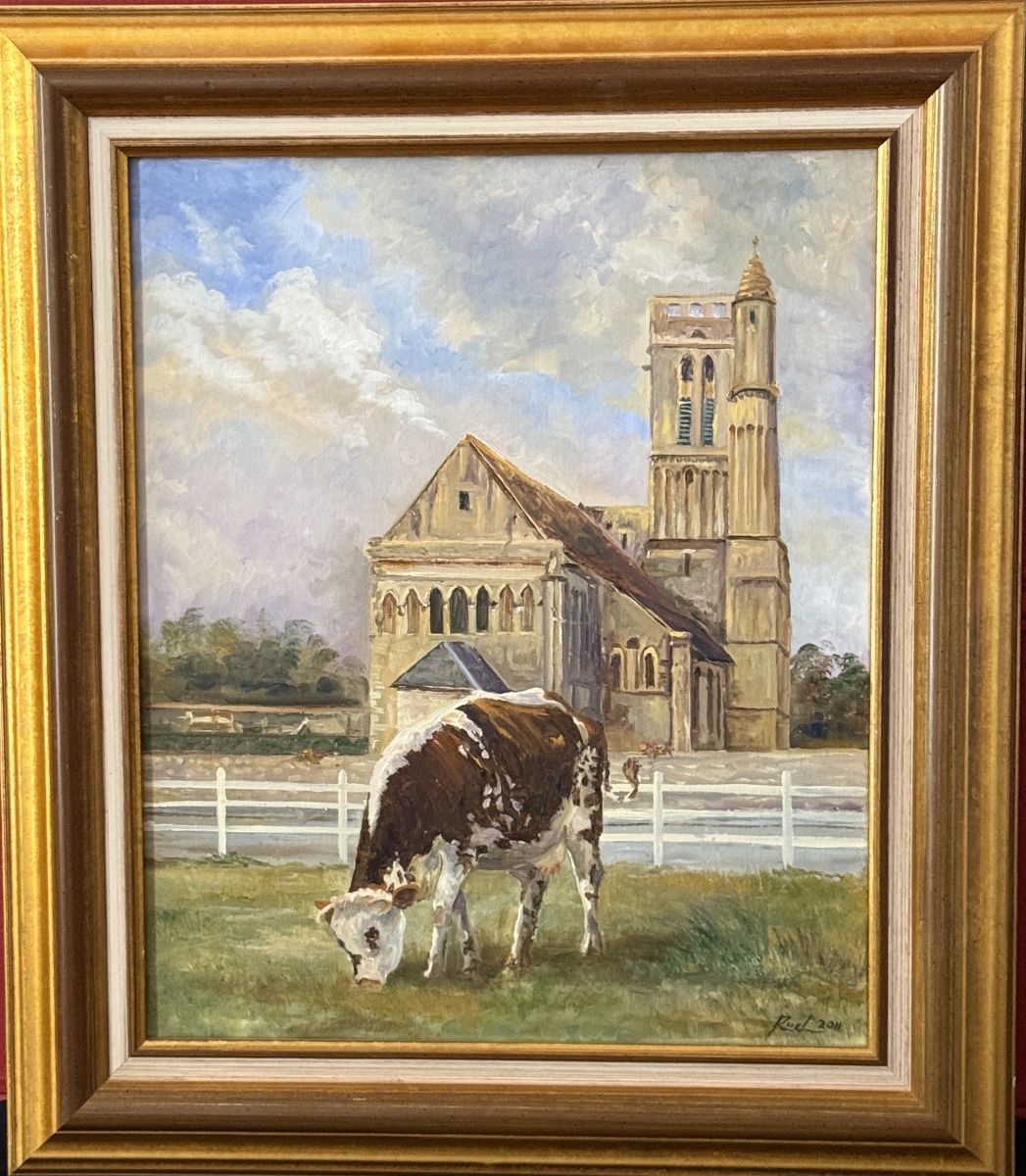 The Church In Hermanville-sur-mer, Normandy. Oil On Canvas. 