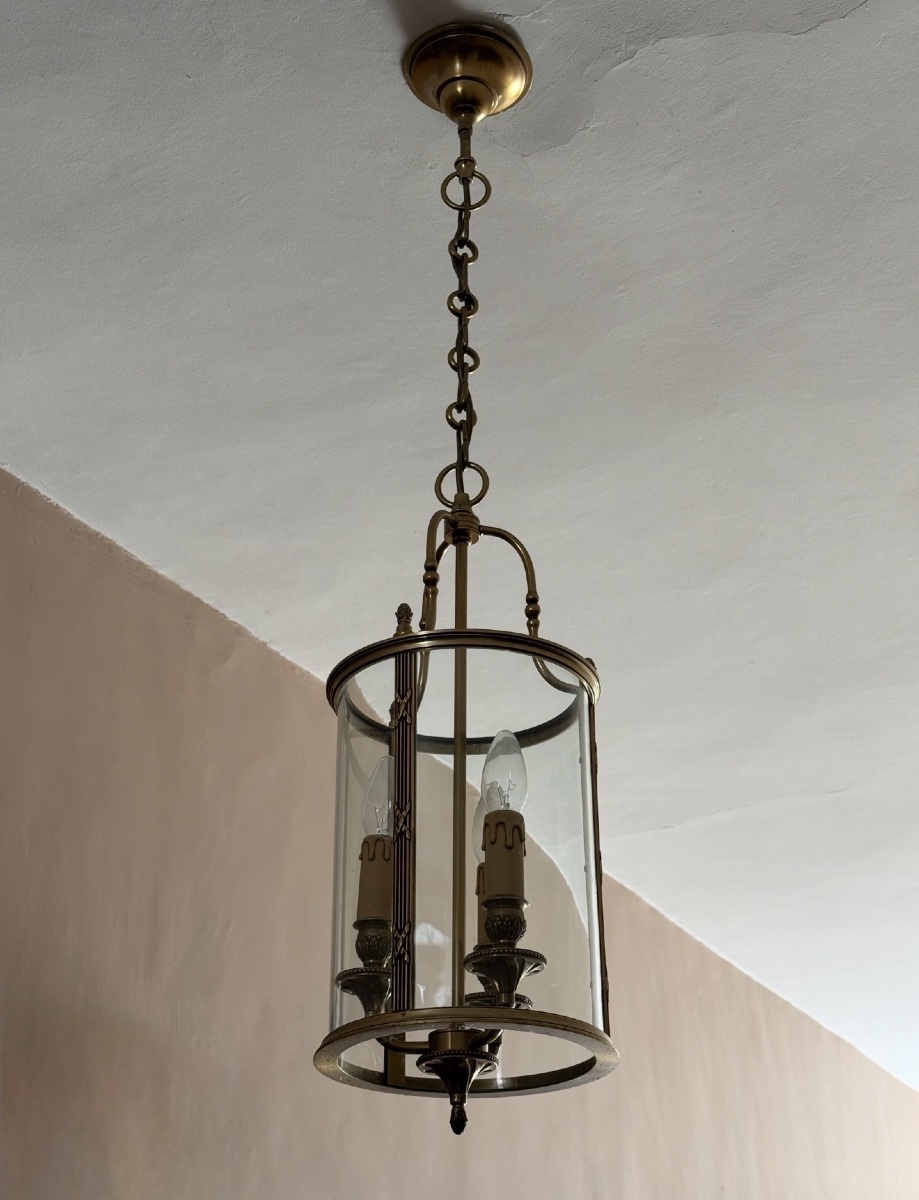 A Pair Of Gilded Bronze Hallway Lanterns. -photo-3