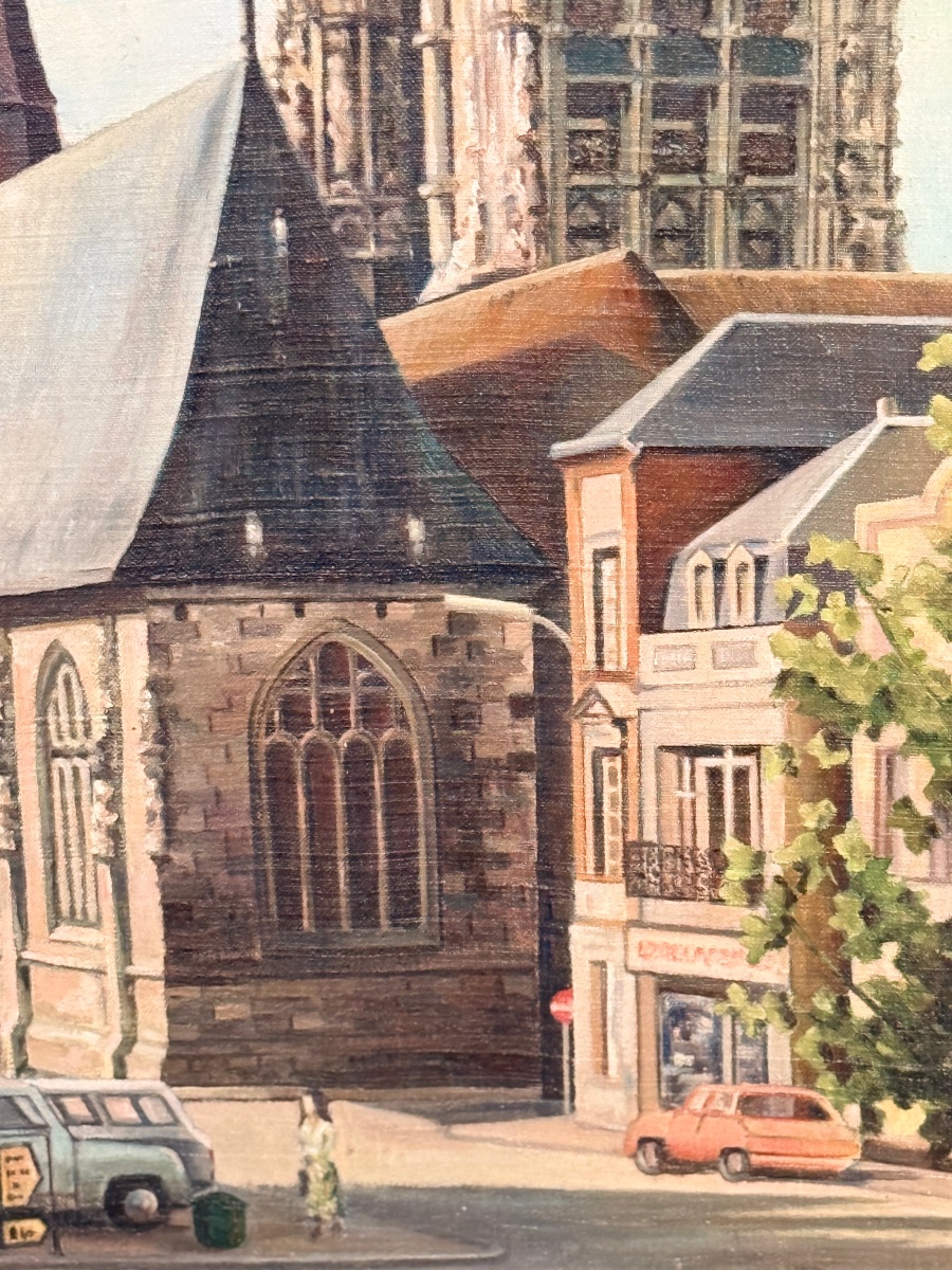 Peinture naïve. Ville de l'AIGLE ( orne ) Normandie France. -photo-3