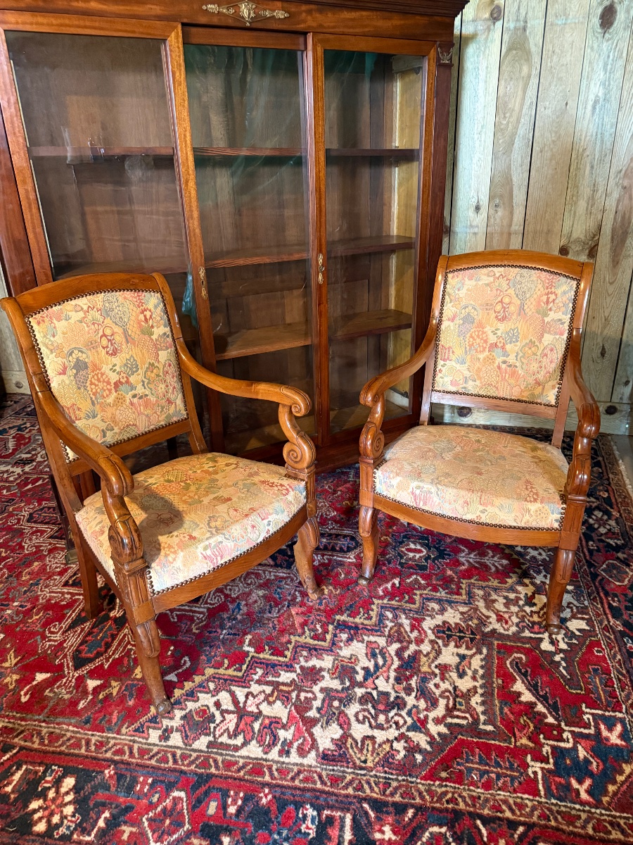 Paire de fauteuils d'époque restauration. -photo-2