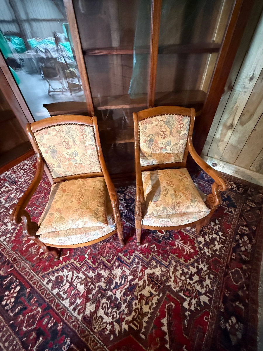 Paire de fauteuils d'époque restauration. -photo-3